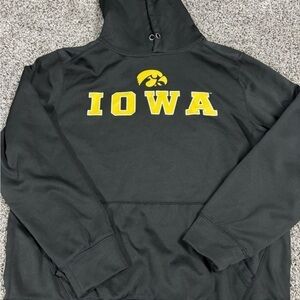Black Iowa Hoodie with Yellow Logo